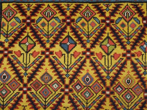 ANTIQUE CAUCASIAN GENDJE KAZAK LONG RUG RUNNER WITH FLORAL LATTICE DESIGN CIRCA 1890 - ADDITIONAL PHOTO 8