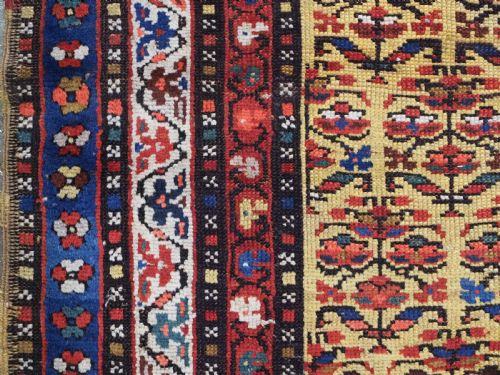 ANTIQUE KURDISH RUG WITH SHRUB DESIGN ON A YELLOW GROUND BEAUTIFUL RUG CIRCA 1900 - ADDITIONAL PHOTO 6
