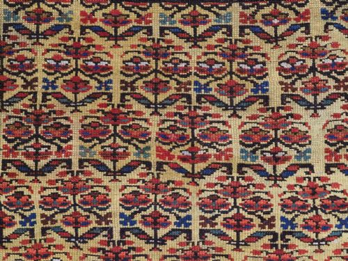 ANTIQUE KURDISH RUG WITH SHRUB DESIGN ON A YELLOW GROUND BEAUTIFUL RUG CIRCA 1900 - ADDITIONAL PHOTO 7