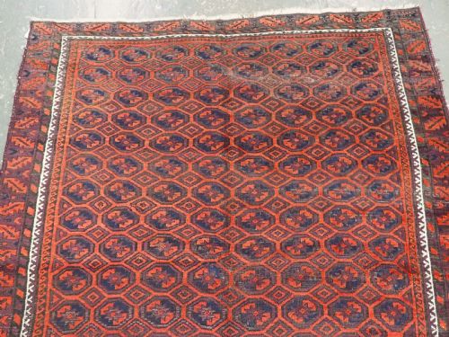 ANTIQUE WESTERN AFGHAN BALUCH RUG SCARCE REPEAT STAR IN OCTAGON DESIGN CIRCA 1880 - ADDITIONAL PHOTO 2