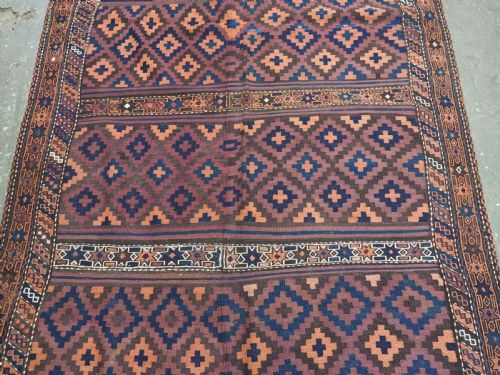 ANTIQUE 2 PART KILIM BY THE AFGHAN BALUCH EXCELLENT LARGE SIZE CIRCA 190020 - ADDITIONAL PHOTO 3