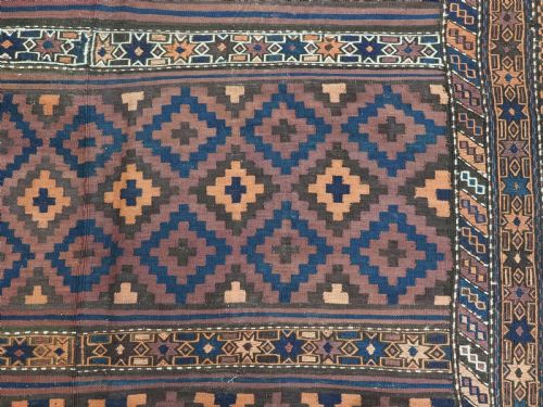 ANTIQUE 2 PART KILIM BY THE AFGHAN BALUCH EXCELLENT LARGE SIZE CIRCA 190020 - ADDITIONAL PHOTO 12