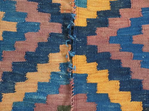 ANTIQUE AFGHAN BALUCH KILIM WOVEN IN 2 PARTS CIRCA 190020 - ADDITIONAL PHOTO 11