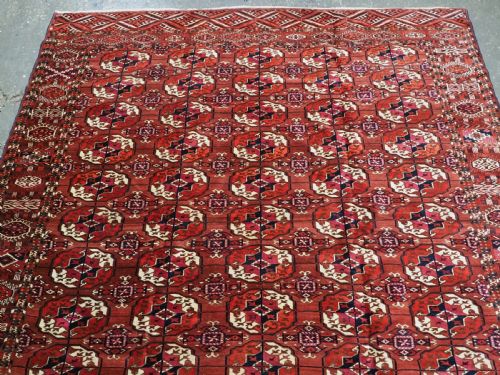 ANTIQUE TEKKE TURKMEN MAIN CARPET EXCELLENT CONDITION WITH GOOD COLOUR CIRCA 1880 - ADDITIONAL PHOTO 2