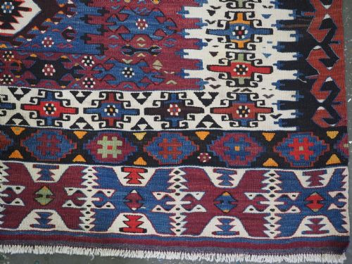 ANTIQUE TURKISH BERGAMA REGION KARAKECILI KILIM WOVEN IN TWO PARTS CIRCA 1900 - ADDITIONAL PHOTO 7