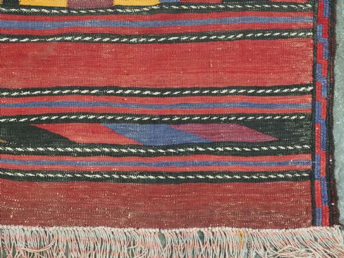 ANTIQUE BALUCH KILIM OF BANDED CHEVRON DESIGN USEFUL SMALL SIZE CIRCA 1920 - ADDITIONAL PHOTO 10