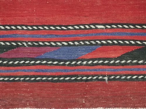 ANTIQUE BALUCH KILIM OF BANDED CHEVRON DESIGN USEFUL SMALL SIZE CIRCA 1920 - ADDITIONAL PHOTO 11