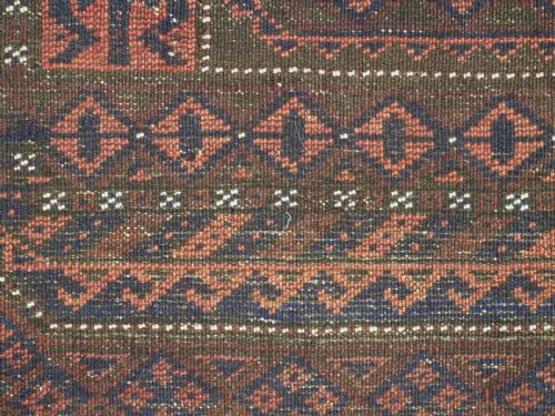 ANTIQUE MAHDAD KHANI BALUCH RUG WITH BOX MEDALLION DESIGN CIRCA 1900 - ADDITIONAL PHOTO 10