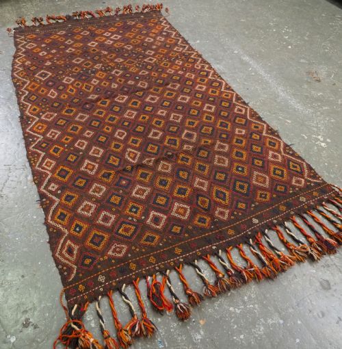 ANTIQUE AFGHAN FIROZKOHI EMBROIDERED KILIM OR COVER CIRCA 1900 - ADDITIONAL PHOTO 1