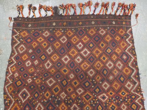 ANTIQUE AFGHAN FIROZKOHI EMBROIDERED KILIM OR COVER CIRCA 1900 - ADDITIONAL PHOTO 2