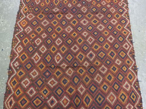 ANTIQUE AFGHAN FIROZKOHI EMBROIDERED KILIM OR COVER CIRCA 1900 - ADDITIONAL PHOTO 4
