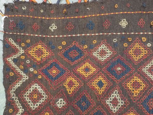 ANTIQUE AFGHAN FIROZKOHI EMBROIDERED KILIM OR COVER CIRCA 1900 - ADDITIONAL PHOTO 6