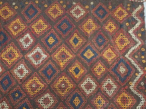 ANTIQUE AFGHAN FIROZKOHI EMBROIDERED KILIM OR COVER CIRCA 1900 - ADDITIONAL PHOTO 8