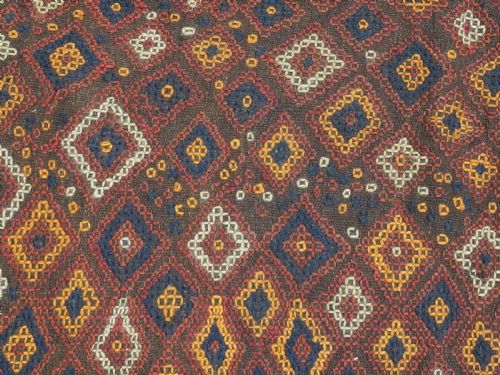 ANTIQUE AFGHAN FIROZKOHI EMBROIDERED KILIM OR COVER CIRCA 1900 - ADDITIONAL PHOTO 9