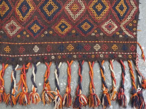 ANTIQUE AFGHAN FIROZKOHI EMBROIDERED KILIM OR COVER CIRCA 1900 - ADDITIONAL PHOTO 12