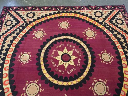 ANTIQUE UZBEK TASHKENT 'PALAK' SUZANI FULLY EMBROIDERED OUTSTANDING CIRCA 1890 - ADDITIONAL PHOTO 1