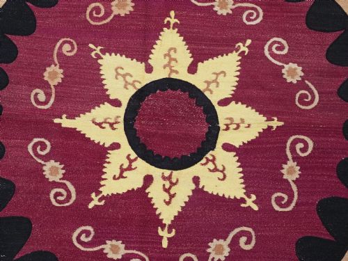 ANTIQUE UZBEK TASHKENT 'PALAK' SUZANI FULLY EMBROIDERED OUTSTANDING CIRCA 1890 - ADDITIONAL PHOTO 5