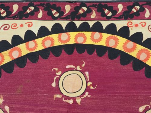 ANTIQUE UZBEK TASHKENT 'PALAK' SUZANI FULLY EMBROIDERED OUTSTANDING CIRCA 1890 - ADDITIONAL PHOTO 6
