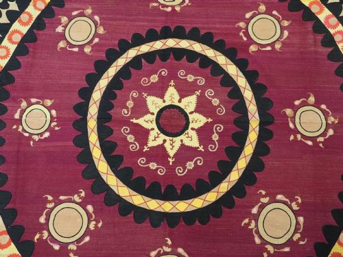 ANTIQUE UZBEK TASHKENT 'PALAK' SUZANI FULLY EMBROIDERED OUTSTANDING CIRCA 1890 - ADDITIONAL PHOTO 7