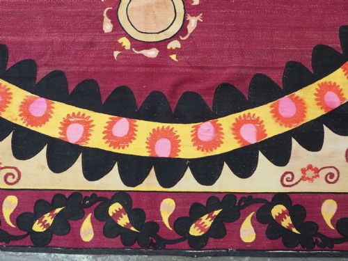 ANTIQUE UZBEK TASHKENT 'PALAK' SUZANI FULLY EMBROIDERED OUTSTANDING CIRCA 1890 - ADDITIONAL PHOTO 9