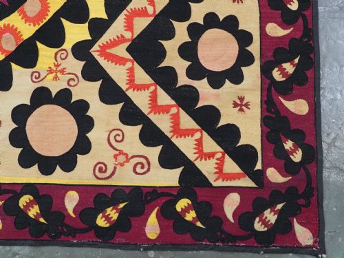 ANTIQUE UZBEK TASHKENT 'PALAK' SUZANI FULLY EMBROIDERED OUTSTANDING CIRCA 1890 - ADDITIONAL PHOTO 10