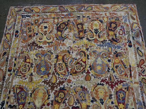 fig 1. ANTIQUE UZBEK SHAHRIZABAZ LAKAI SUZANI, FINE DETAILED WORK, CIRCA 1900/20.