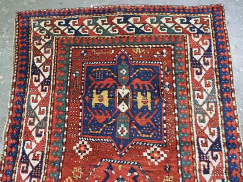 ANTIQUE CAUCASIAN KAZAK LONG RUG EXCELLENT CONDITION WITH GREAT COLOUR CIRCA 1860 - ADDITIONAL PHOTO 2