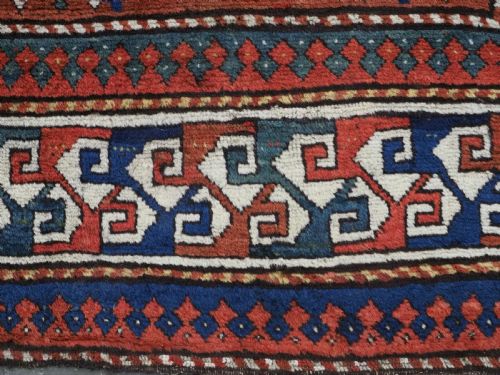 ANTIQUE CAUCASIAN KAZAK LONG RUG EXCELLENT CONDITION WITH GREAT COLOUR CIRCA 1860 - ADDITIONAL PHOTO 11