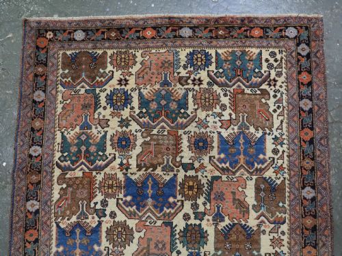 ANTIQUE TRIBAL AFSHAR RUG WITH DRAGON PHOENIX DESIGN ON AN IVORY GROUND CIRCA 1890 - ADDITIONAL PHOTO 2