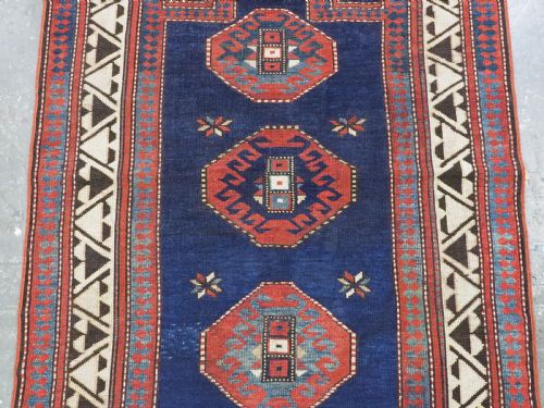 ANTIQUE CAUCASIAN BORDJALOU KAZAK PRAYER RUG DATED '1326' 1908 - ADDITIONAL PHOTO 3