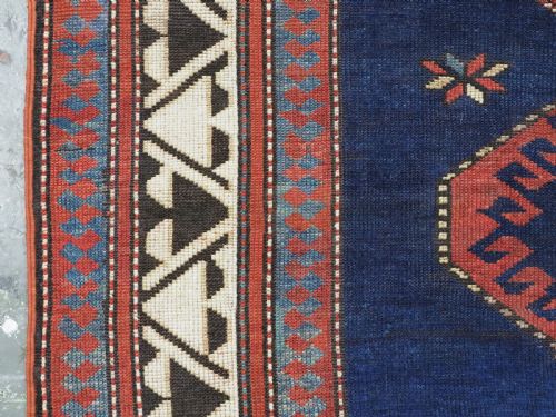 ANTIQUE CAUCASIAN BORDJALOU KAZAK PRAYER RUG DATED '1326' 1908 - ADDITIONAL PHOTO 6