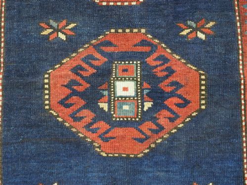 ANTIQUE CAUCASIAN BORDJALOU KAZAK PRAYER RUG DATED '1326' 1908 - ADDITIONAL PHOTO 11