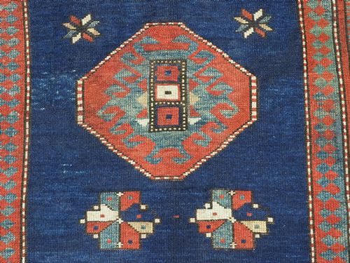 ANTIQUE CAUCASIAN BORDJALOU KAZAK PRAYER RUG DATED '1326' 1908 - ADDITIONAL PHOTO 12