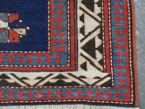 ANTIQUE CAUCASIAN BORDJALOU KAZAK PRAYER RUG DATED '1326' 1908 - ADDITIONAL PHOTO 14