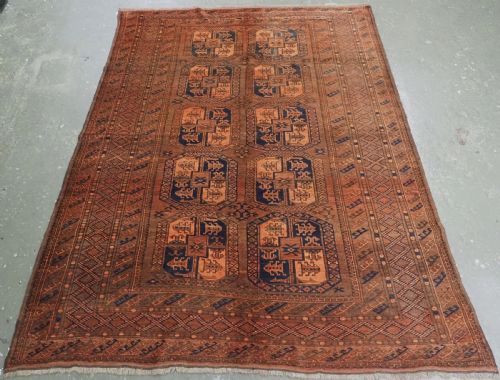 Antique Afghan Ersari Turkmen Carpet, Small Room Size, Circa 1900.