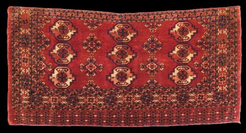 Antique Ersari Turkmen 9 Gul Chuval Face, Large Size Guls, Circa 1880.