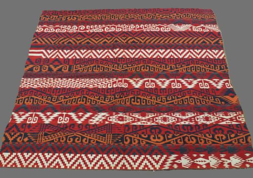 Antique Central Asian Uzbek Gajeri Kilim, Bold Graphic Design, Circa 1900/20.