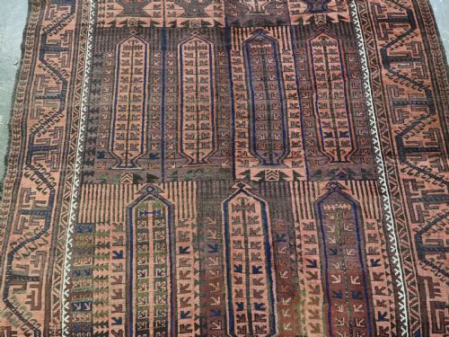 ANTIQUE TIMURI OR BALUCH MAIN CARPET WITH 'KALAM DONNEH' PENCIL BOX DESIGN CIRCA 1900 - ADDITIONAL PHOTO 4