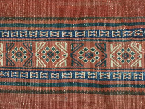 ANTIQUE AFGHAN BALUCH KILIM IN BANDS OF WEFTWORK DECORATION CIRCA 1900 - ADDITIONAL PHOTO 5
