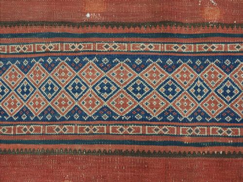 ANTIQUE AFGHAN BALUCH KILIM IN BANDS OF WEFTWORK DECORATION CIRCA 1900 - ADDITIONAL PHOTO 6