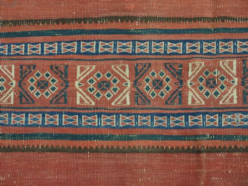 ANTIQUE AFGHAN BALUCH KILIM IN BANDS OF WEFTWORK DECORATION CIRCA 1900 - ADDITIONAL PHOTO 7