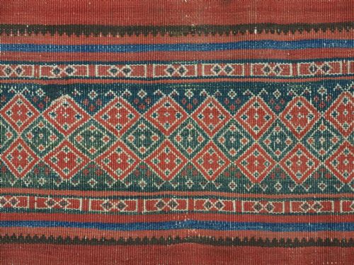 ANTIQUE AFGHAN BALUCH KILIM IN BANDS OF WEFTWORK DECORATION CIRCA 1900 - ADDITIONAL PHOTO 8
