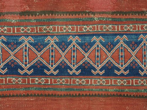 ANTIQUE AFGHAN BALUCH KILIM IN BANDS OF WEFTWORK DECORATION CIRCA 1900 - ADDITIONAL PHOTO 9