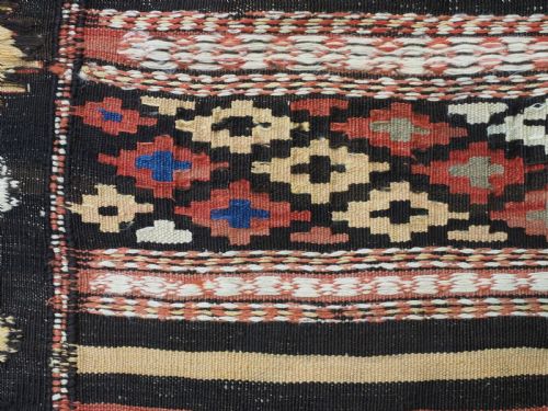 ANTIQUE AFGHAN BALUCH KILIM WITH BANDS OF WEFTWORK CIRCA 1900 - ADDITIONAL PHOTO 13