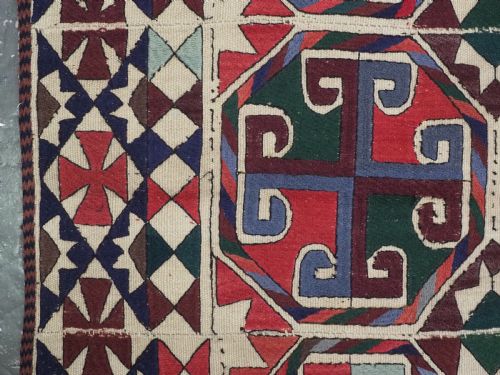 ANTIQUE UZBEK EMBROIDERED 'SUZANI' KILIM EXCELLENT CONDITION CIRCA 190020 - ADDITIONAL PHOTO 6