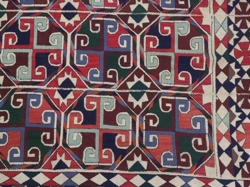 ANTIQUE UZBEK EMBROIDERED 'SUZANI' KILIM EXCELLENT CONDITION CIRCA 190020 - ADDITIONAL PHOTO 9