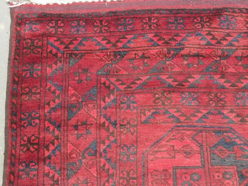ANTIQUE AFGHAN ERSARI CARPET OF LARGE SIZE TRADITIONAL GUL DESIGN CIRCA 1900 - ADDITIONAL PHOTO 5