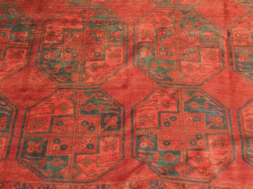 ANTIQUE AFGHAN ERSARI CARPET OF LARGE SIZE TRADITIONAL GUL DESIGN CIRCA 1900 - ADDITIONAL PHOTO 9