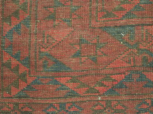 ANTIQUE AFGHAN ERSARI CARPET OF LARGE SIZE TRADITIONAL GUL DESIGN CIRCA 1900 - ADDITIONAL PHOTO 11