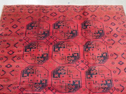 ANTIQUE AFGHAN ERSARI CARPET WARM RED COLOUR CLASSIC DESIGN CIRCA 1920 - ADDITIONAL PHOTO 2